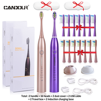 Candor CD-5168 elektryczna soniczna szczoteczka do zębów akumulatorowa szczoteczka do zębów IPX8 wodoodporna 15 tryb USB wymiana ładowarki głowice zestaw szczoteczka soniczna 5